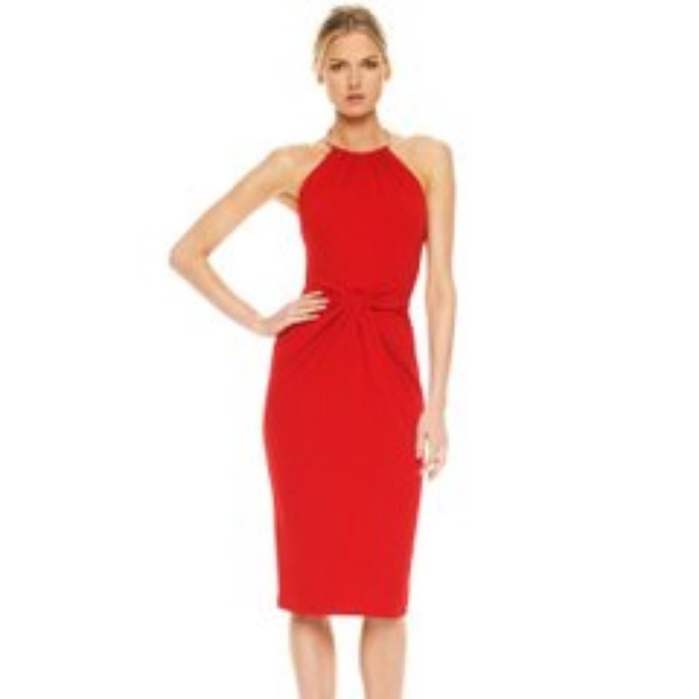 Michael Kors Collection Orange halter Marble Dress 8 2012 $995 Coral Orange